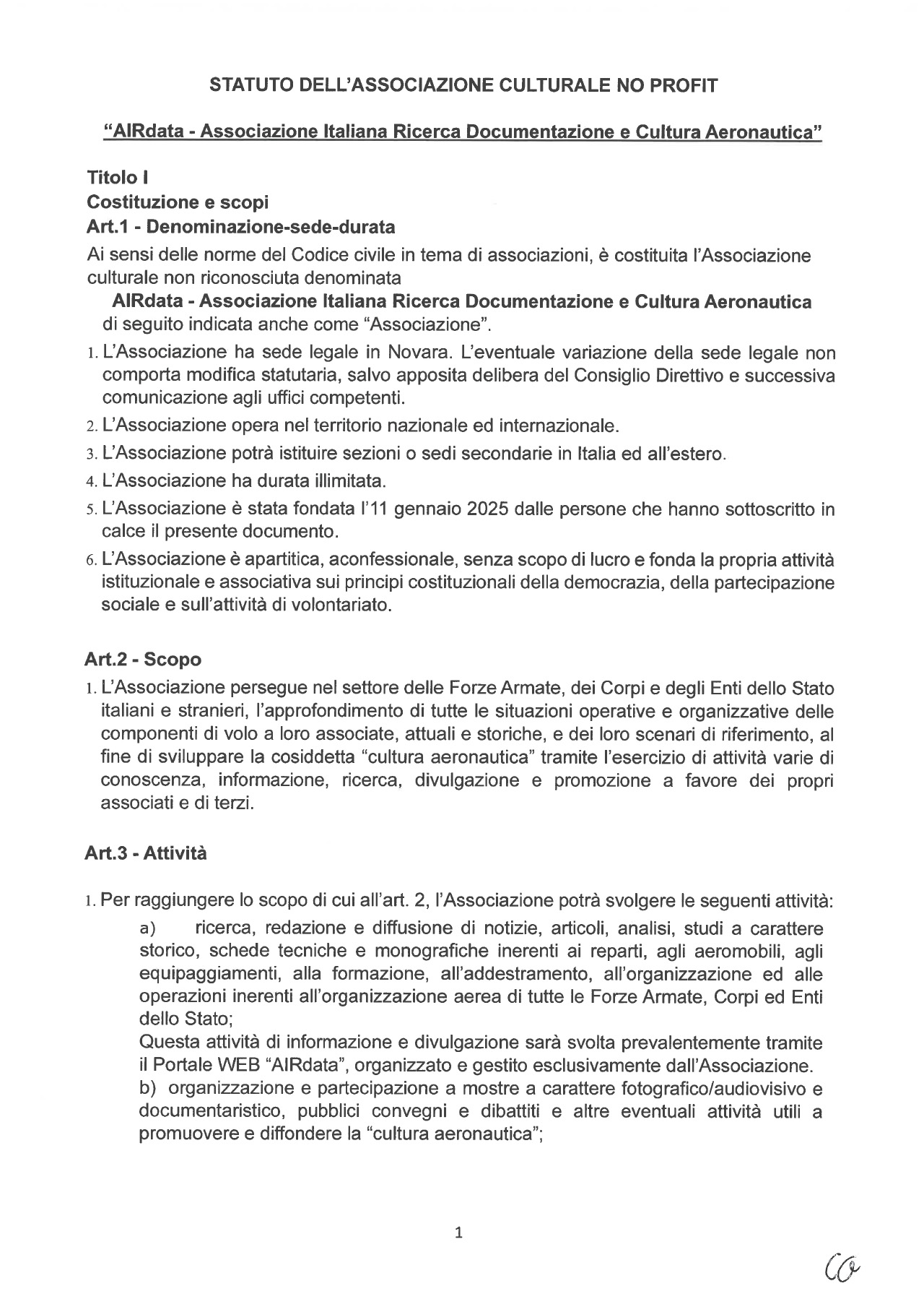 AIRdata Verbale Costituzione e statuto 11 gennaio 2025 1 pag 7